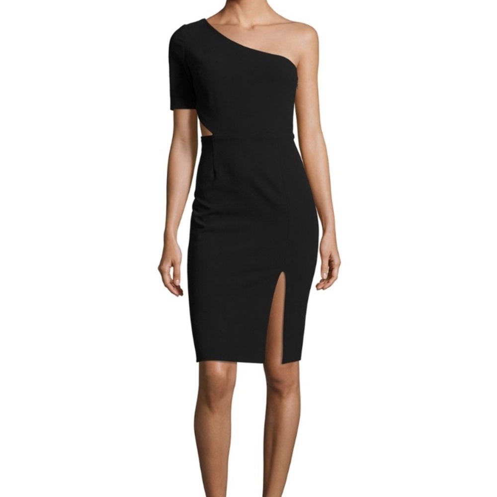 JILL STUART One Shoulder Cutout Black Dress 12